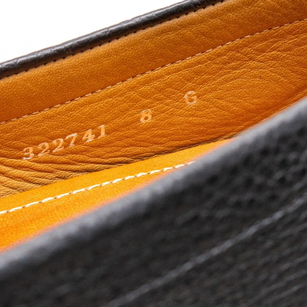 Gucci Mens Black Pebble Leather Horsebit Web Driving Loafers UK 8G US 9G w/ Box